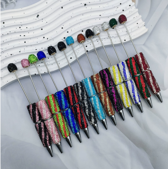 Rhinstone Striped Pen