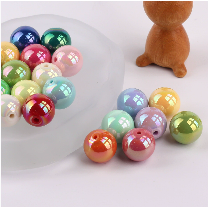 Macaron-colored acrylic beads 14mm