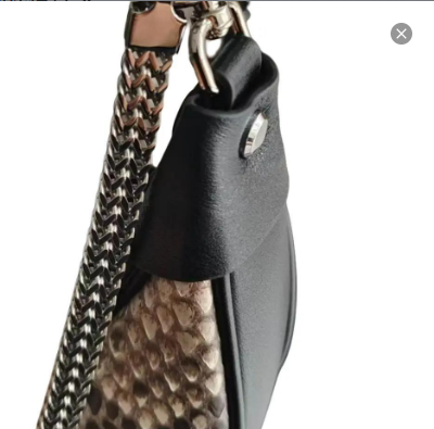 Natural Python Skin Moon Bag
