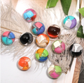 Acrylic Transparent Geometric Pattern Beads 14mm