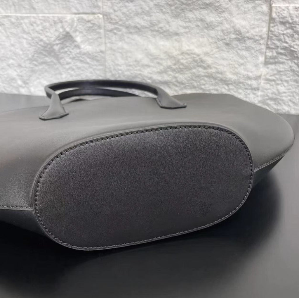 Top-grain leather half-moon shoulder bag