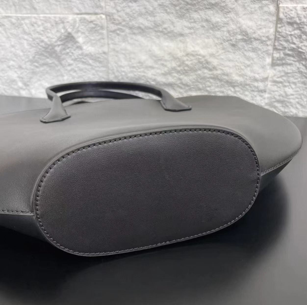 Top-grain leather half-moon shoulder bag