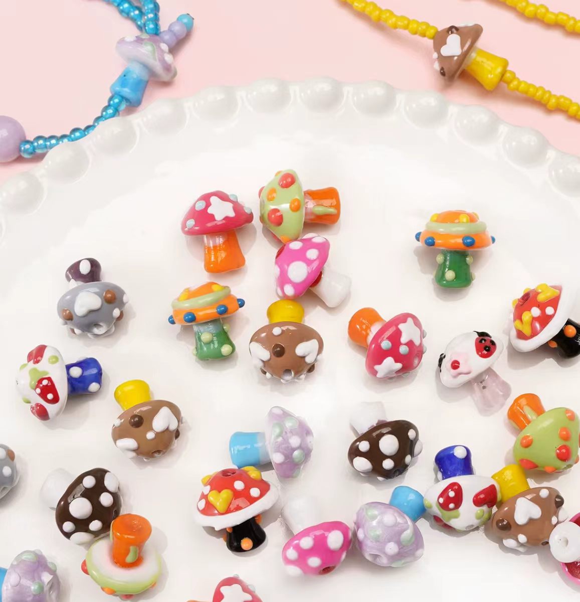 Mushroom Beads （wire only)