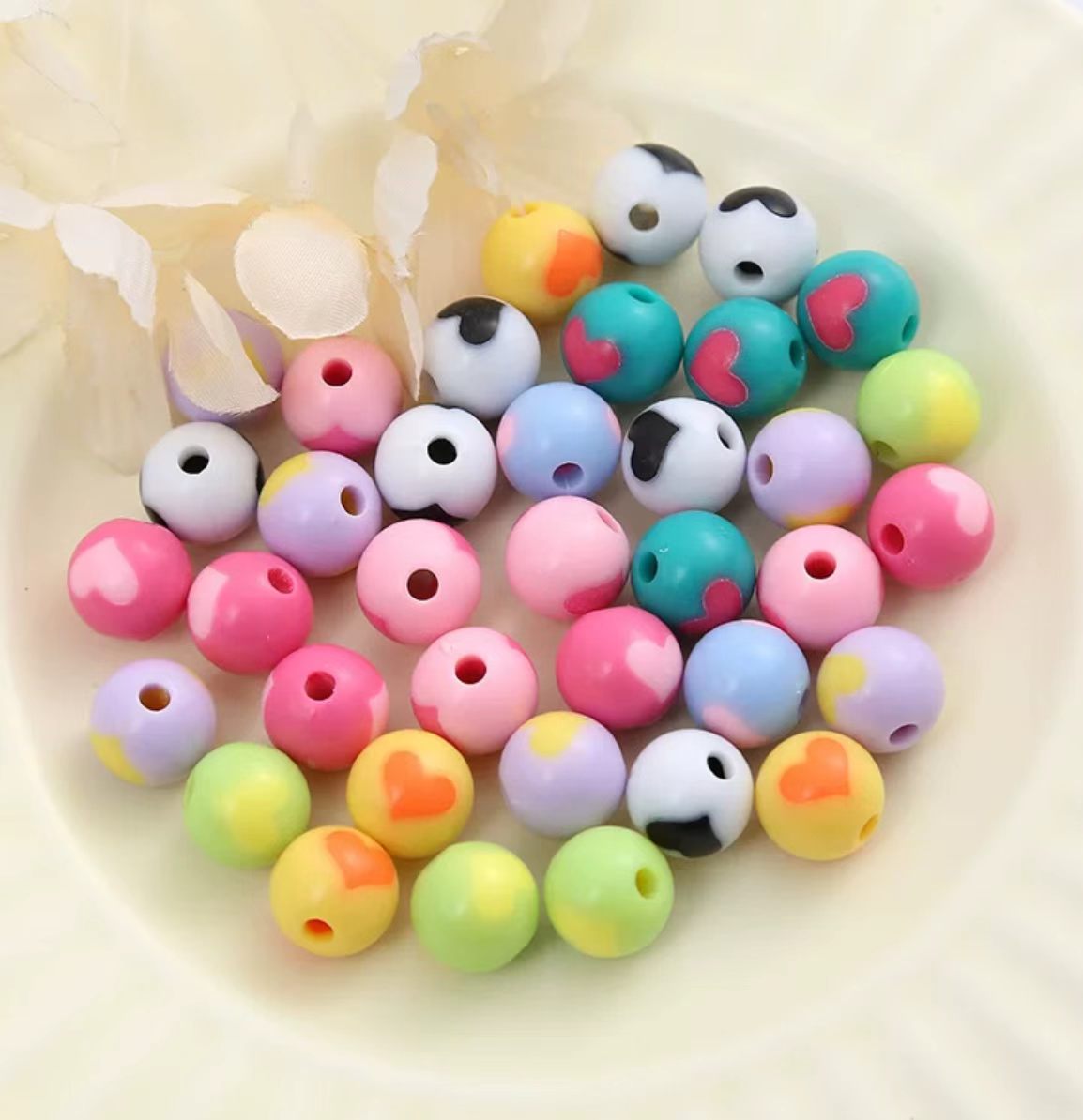 Heart Acrylic Beads